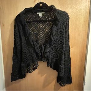Woman’s Black Dressy Knit Cropped Sweater Size Small
